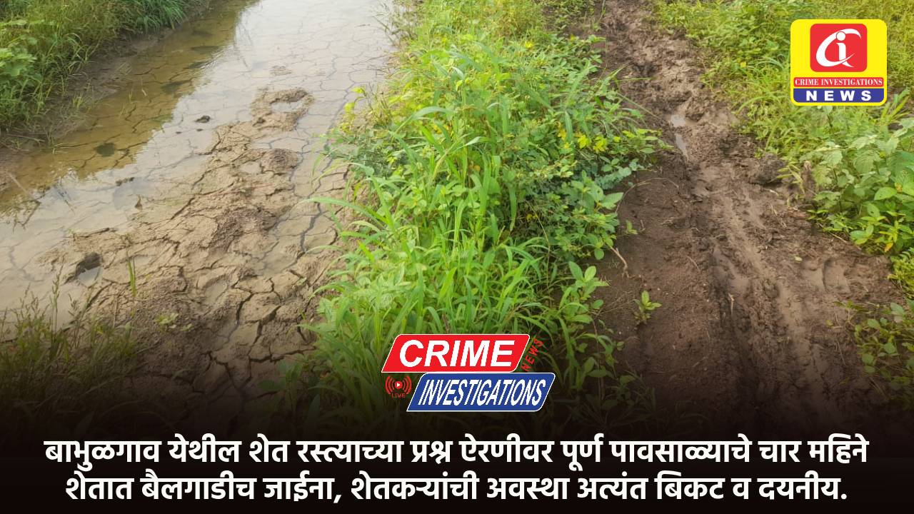 बाभुळगाव येथील शेत रस्त्याच्या प्रश्न ऐरणीवर पूर्ण पावसाळ्याचे चार महिने शेतात बैलगाडीच जाईना. शेतकऱ्यांची अवस्था अत्यंत बिकट व दयनीय