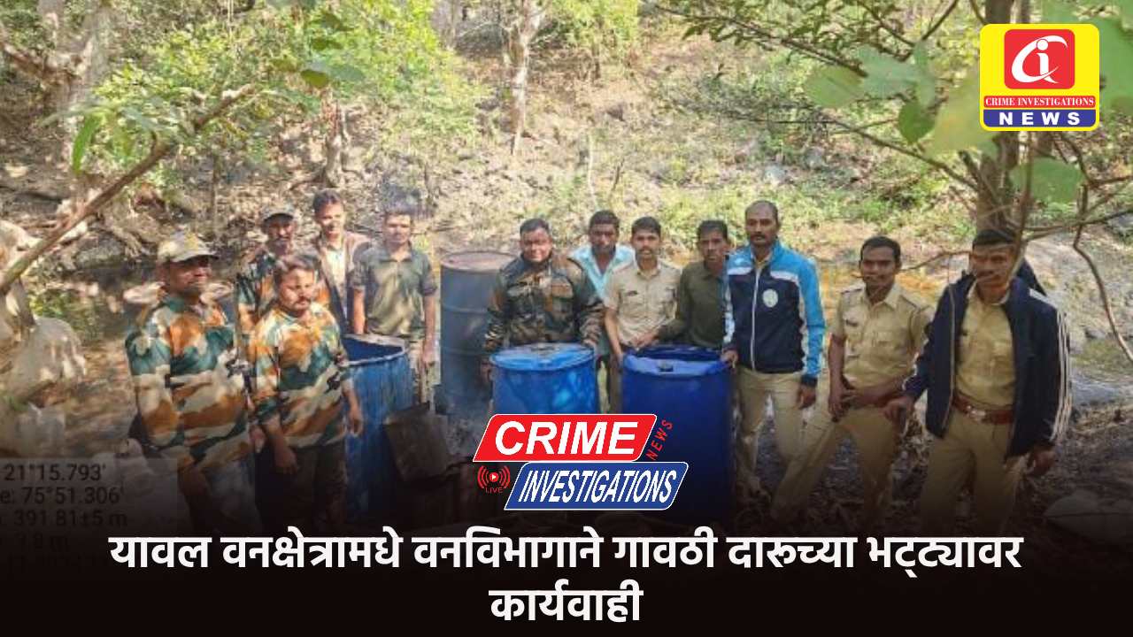 यावल वनक्षेत्रामधे वनविभागाने गावठी दारूच्या भट्ट्यावर कार्यवाही