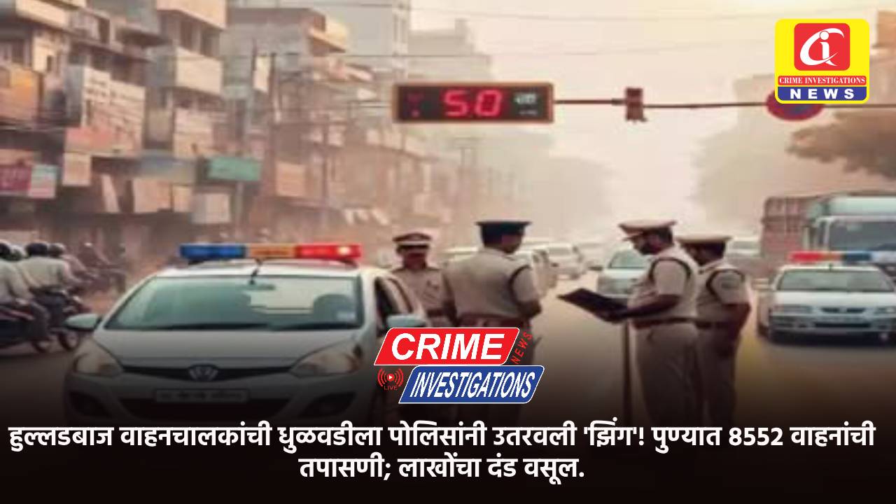 हुल्लडबाज वाहनचालकांची धुळवडीला पोलिसांनी उतरवली ‘झिंग’! पुण्यात ८५५२ वाहनांची तपासणी; लाखोंचा दंड वसूल.
