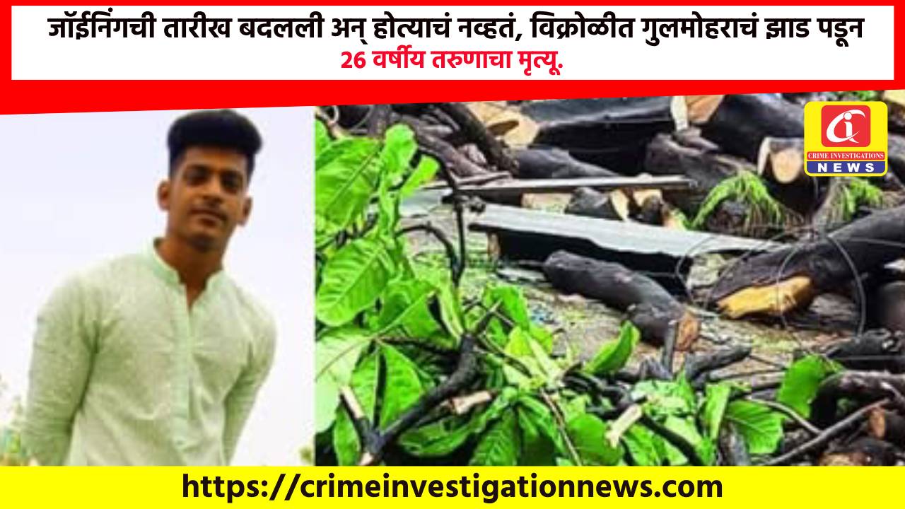 जॉईनिंगची तारीख बदलली अन् होत्याचं नव्हतं, विक्रोळीत गुलमोहराचं झाड पडून 26 वर्षीय तरुणाचा मृत्यू.