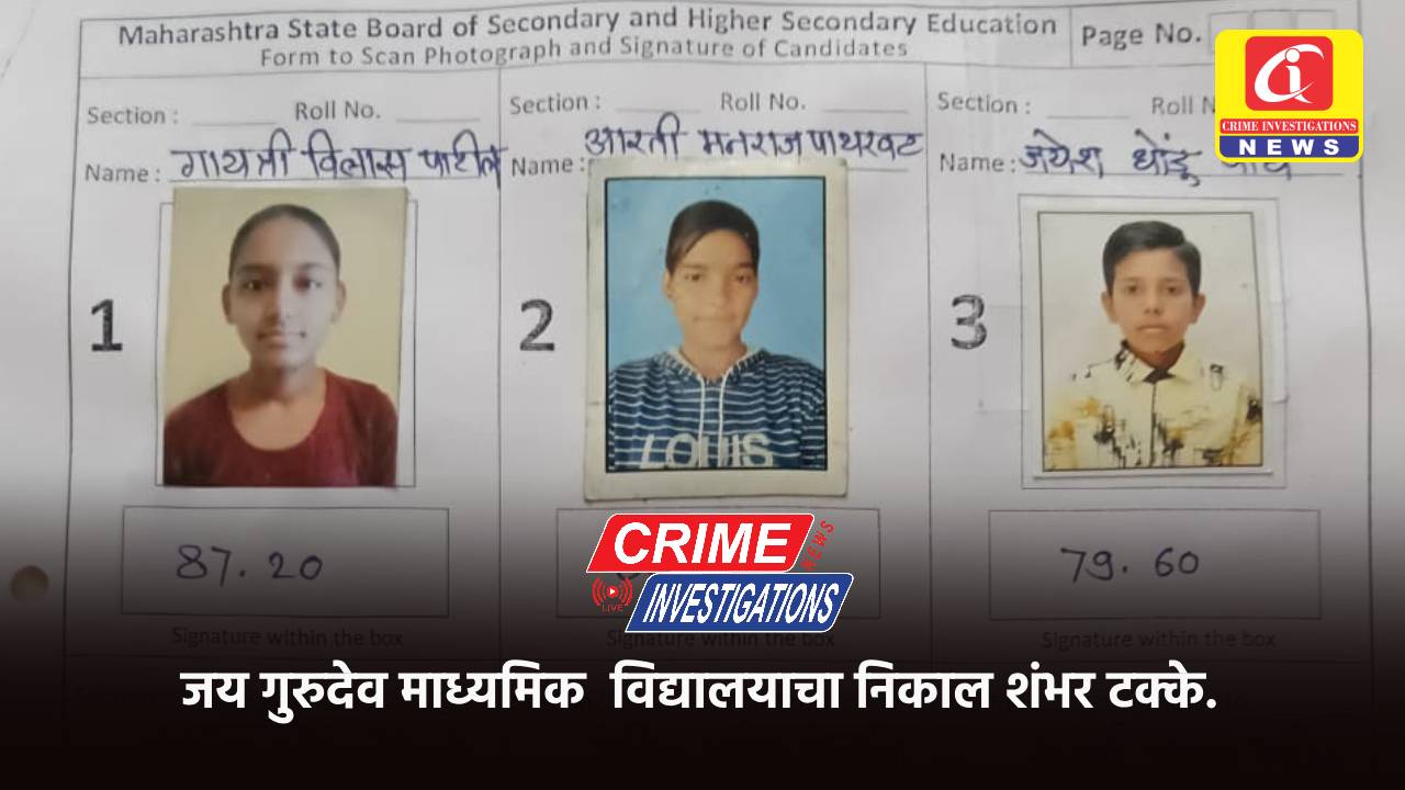 जय गुरुदेव माध्यमिक  विद्यालयाचा निकाल शंभर टक्के.