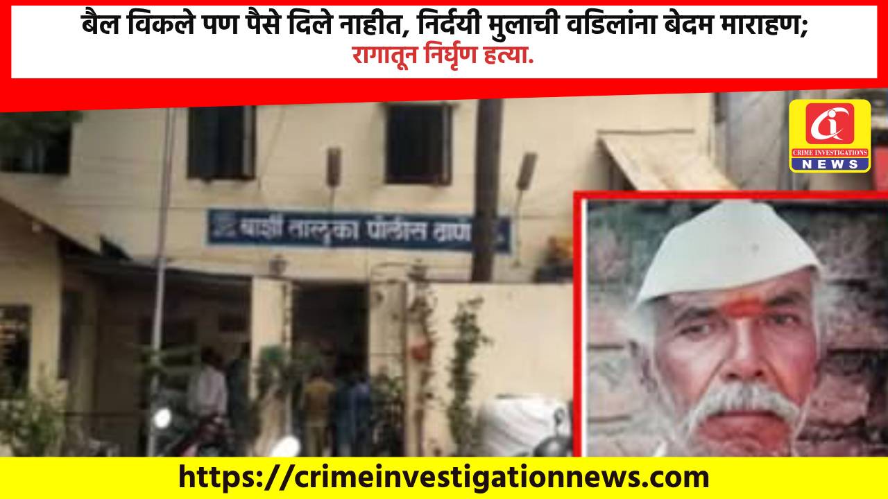 बैल विकले पण पैसे दिले नाहीत, निर्दयी मुलाची वडिलांना बेदम माराहण; रागातून निर्घृण हत्या.