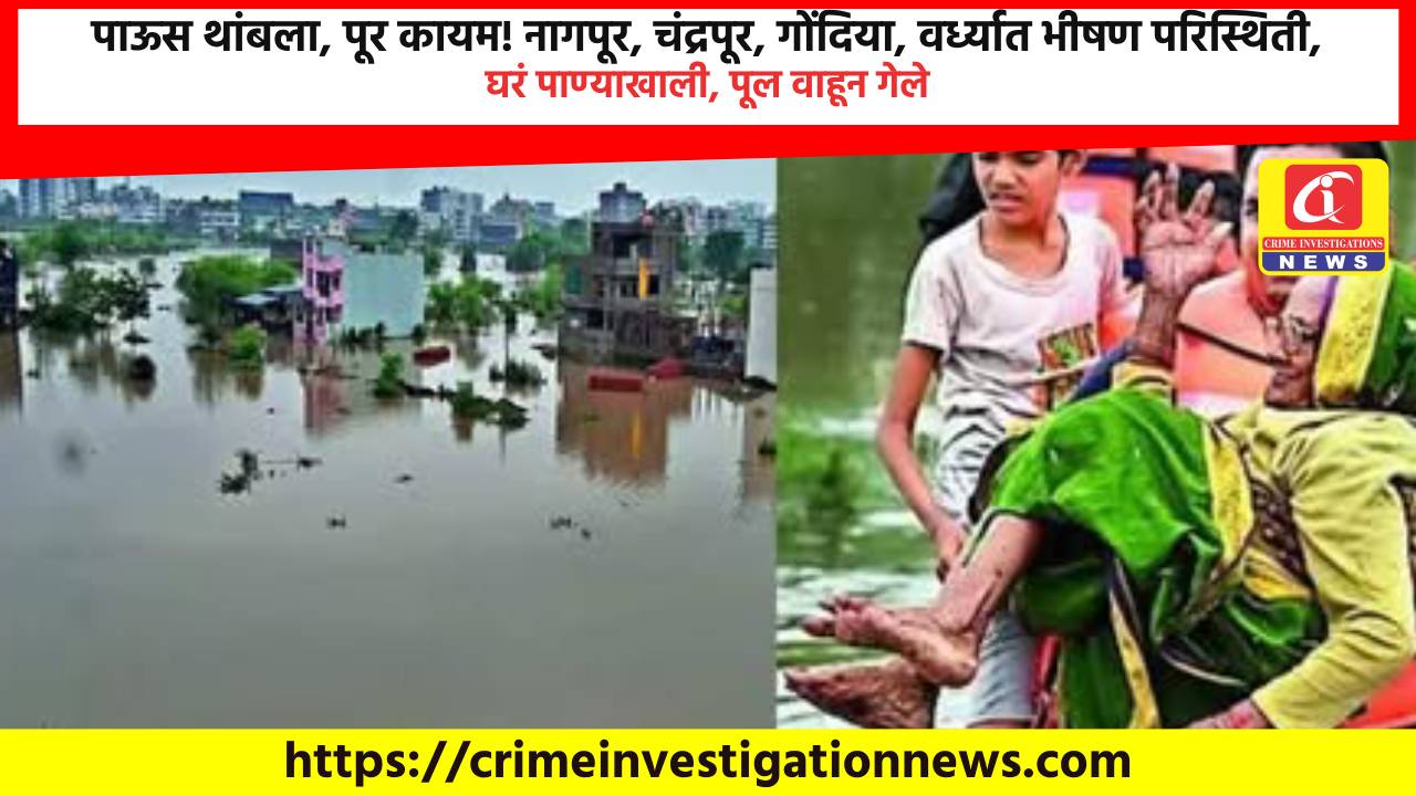 पाऊस थांबला, पूर कायम! नागपूर, चंद्रपूर, गोंदिया, वर्ध्यात भीषण परिस्थिती, घरं पाण्याखाली, पूल वाहून गेले.
