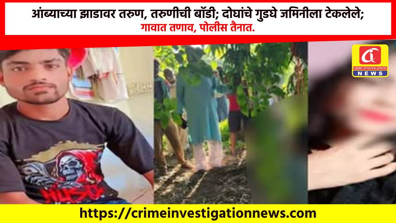 आंब्याच्या झाडावर तरुण, तरुणीची बॉडी; दोघांचे गुडघे जमिनीला टेकलेले; गावात तणाव, पोलीस तैनात.